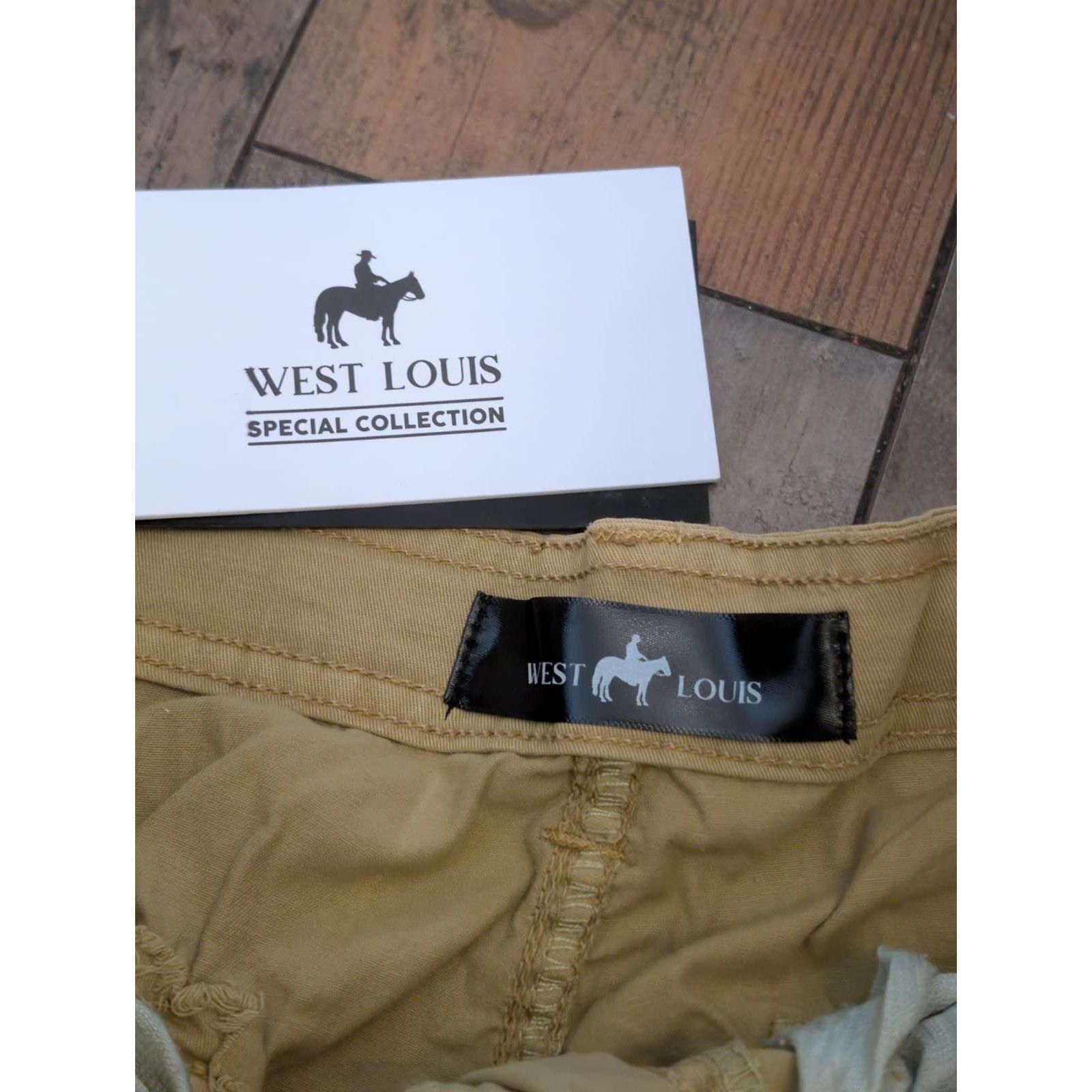 West Louis Tan Multi-Pocket Y2k Gorpcore Drawstring Cargo Shorts, Size 29 — image 3 of 5